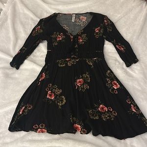 Medium black floral dress